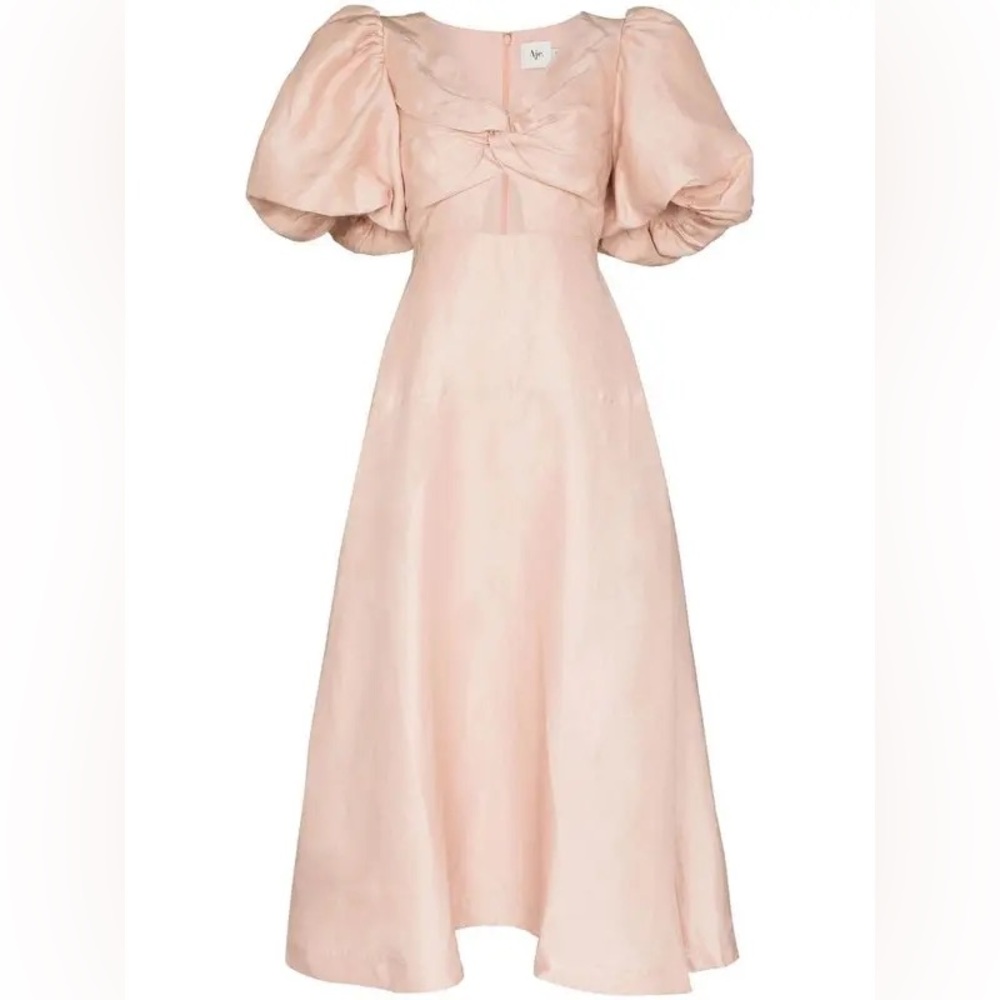 COPY - AJE DUSTY ROSE Puff Sleeve Dress SIZE 6 AUS